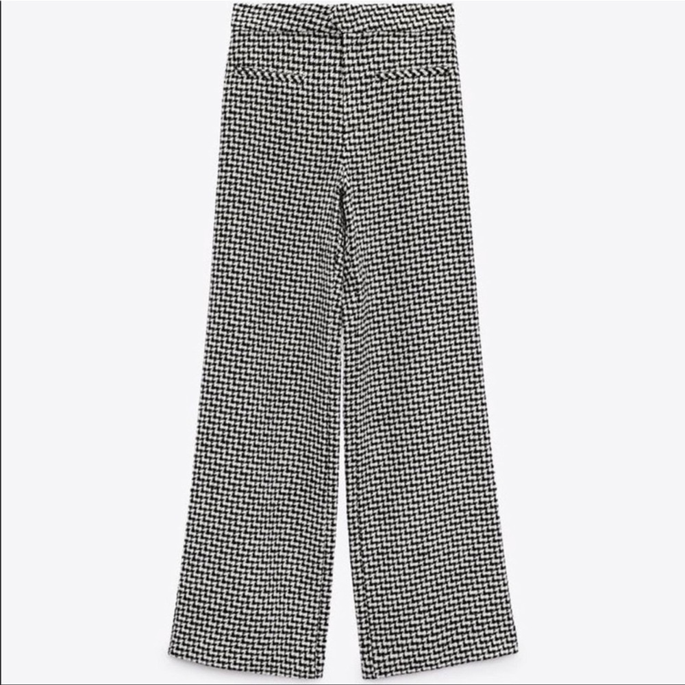 ZARA TEXTURED STRAIGHT LEG PANTS - Picture 1 of 8